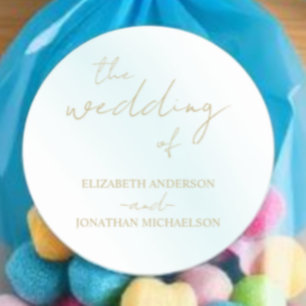 Blue Watercolor Wave Wedding Runder Aufkleber