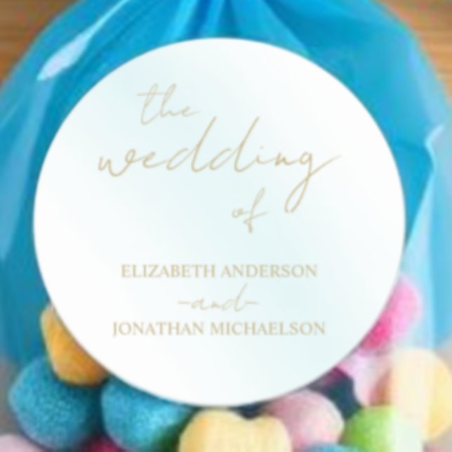 Blue Watercolor Wave Wedding Runder Aufkleber (Von Creator hochgeladen)