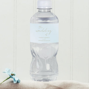 Blue Watercolor Wave Wedding Wasserflaschenetikett
