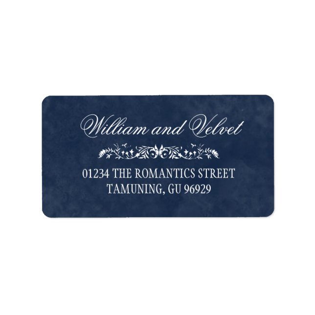 Blue Watercolor Wedding Address Labels Adressaufkleber (Vorne)