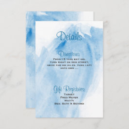 Blue Watercolor Wedding Detitation Card Einladung