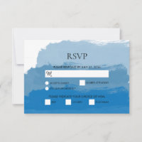 Blue Watercolor Wedding RSVP Cards