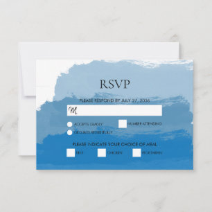 Blue Watercolor Wedding RSVP Cards