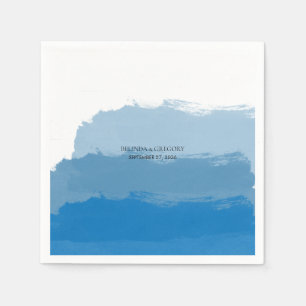 Blue Watercolor Wedding Serviette