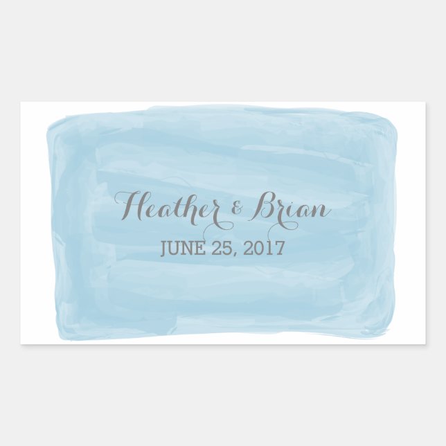 Blue Watercolor Wedding Stickers (Vorderseite)
