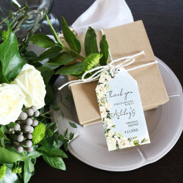 Blue Watercolor White Rose Wedding Danke für Ihre Geschenkanhänger