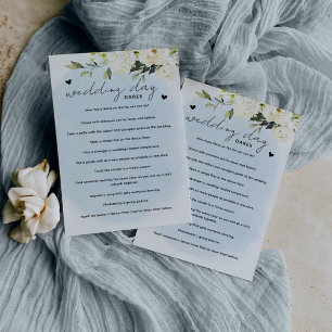 Blue Watercolor White Rose Wedding Day Dres Game