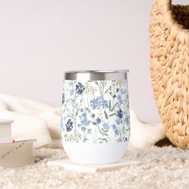 Blue Watercolor Wildflower (Wohnzimmer)