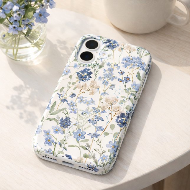 Blue Watercolor Wildflower Case-Mate iPhone Hülle (Von Creator hochgeladen)
