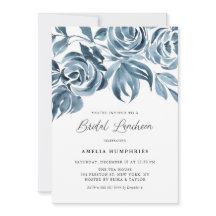 Blue Watercolor Winter Rose Bridal