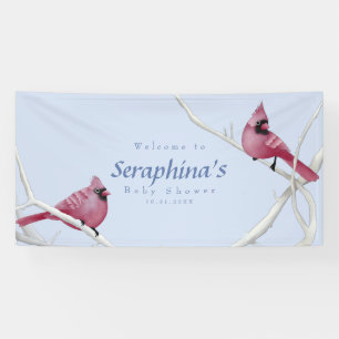 Blue Watercolor Woodland Kardinals Kinderdusche Banner
