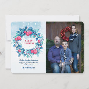 Blue Wath mit Red Balls Foto Urlaubskarte Einladung