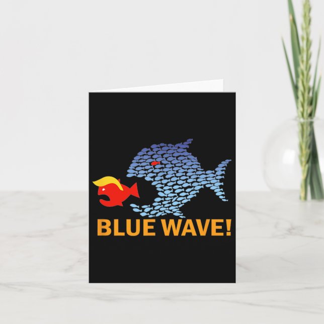 Blue Wave 2024 Funny Big Fish Little Fish Trum Karte (Vorderseite)