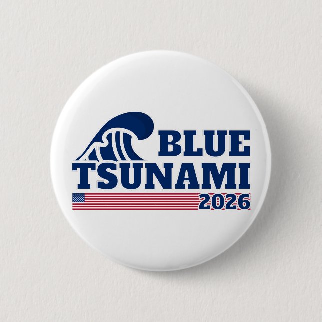 Blue Wave 2026 Button (Vorderseite)