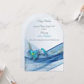 Blue wave 50 Years Birthday Einladung