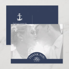Blue Wave Anchor Wedding Danke, ID836 Ankündigungspostkarte