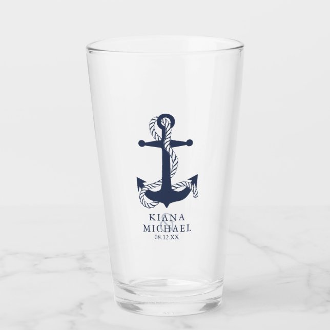 Blue Wave Anchor Wedding ID836 Glas (Vorderseite)