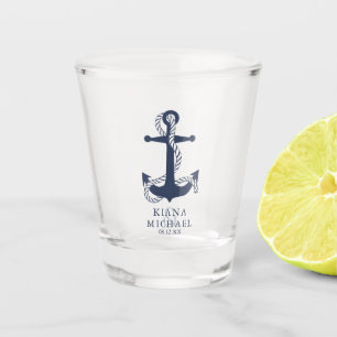 Blue Wave Anchor Wedding ID836 Schnapsglas