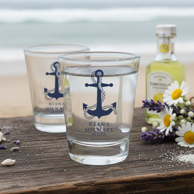 Blue Wave Anchor Wedding ID836 Schnapsglas (Von Creator hochgeladen)