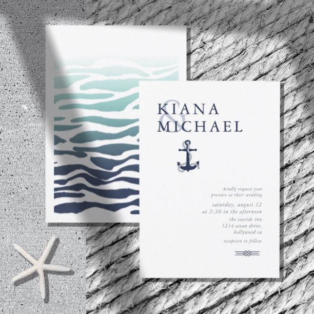 Blue Wave Anchor Wedding Navy/Wht ID836 (Von Creator hochgeladen)