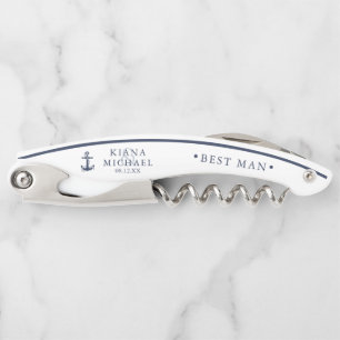 Blue Wave Anchor Wedding Trauzeuge Bl/Wht ID836 Kellnermesser