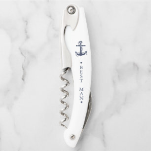 Blue Wave Anchor Wedding Trauzeuge Bl/Wht V2 ID836 Kellnermesser