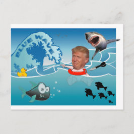 Blue wave / Anti Trump, Postkarte