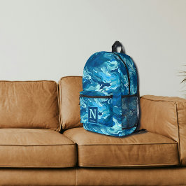 Blue Wave Camouflage Monogram Backpack Bedruckter Rucksack