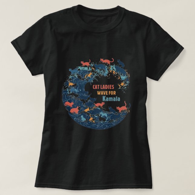 Blue Wave Cat für Kamala T - Shirt (Design vorne)