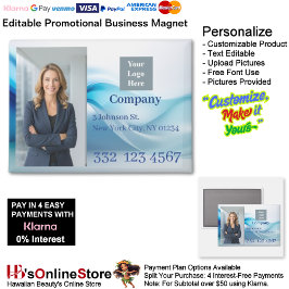 Blue Wave Company Photo Logo Promotional Business Magnet