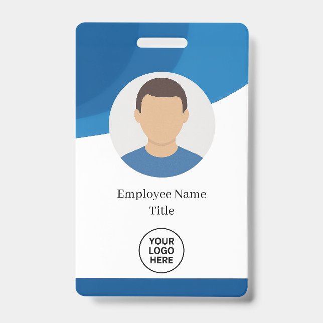 Blue Wave Custom Employee ID Abzeichen Ausweis (Vorderseite)
