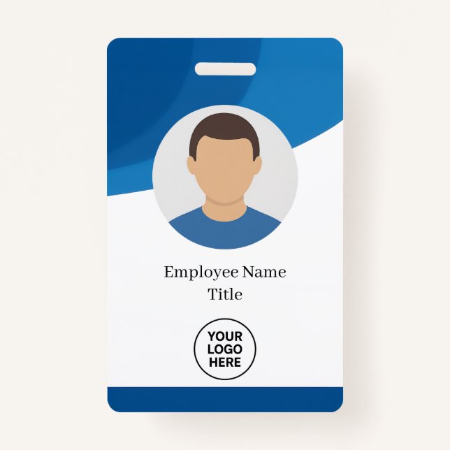 Blue Wave Custom Employee ID Abzeichen Ausweis (Vorderseite)
