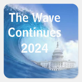Blue Wave Election 2024 anpassen Quadratischer Aufkleber