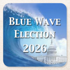 Blue Wave Election 2026 Rechteckiger Pappuntersetzer