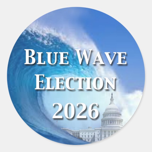 Blue Wave Election 2026 Runder Aufkleber (Vorderseite)