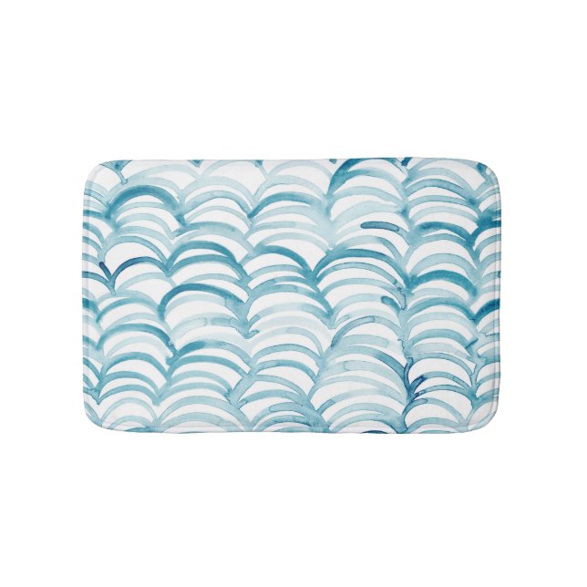 Blue Wave japanischer Style MusterIllustration Badematte (Vorderseite)