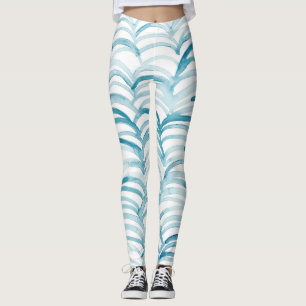 Blue Wave japanischer Style MusterIllustration Leggings