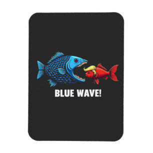Blue Wave Kamala Harris Walz Fischwahl Magnet