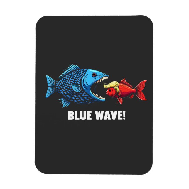 Blue Wave Kamala Harris Walz Fischwahl Magnet (Vertikal)