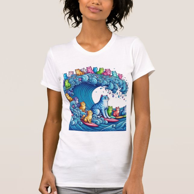 Blue Wave of Cat Ladys for Kamala Harris T - Shirt (Vorderseite)