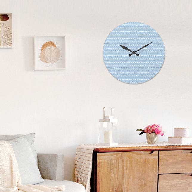 Blue Wave Pattern Wall clock Große Wanduhr (Von Creator hochgeladen)