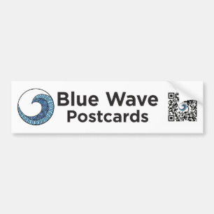 Blue Wave Postkarten Aufkleber Autoaufkleber