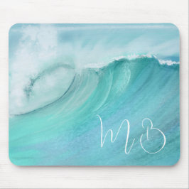 Blue Wave Sea Scene Vacation Vibe Mousepad