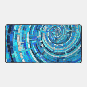 Blue Wave Spiral Mosaik Schreibtischunterlage