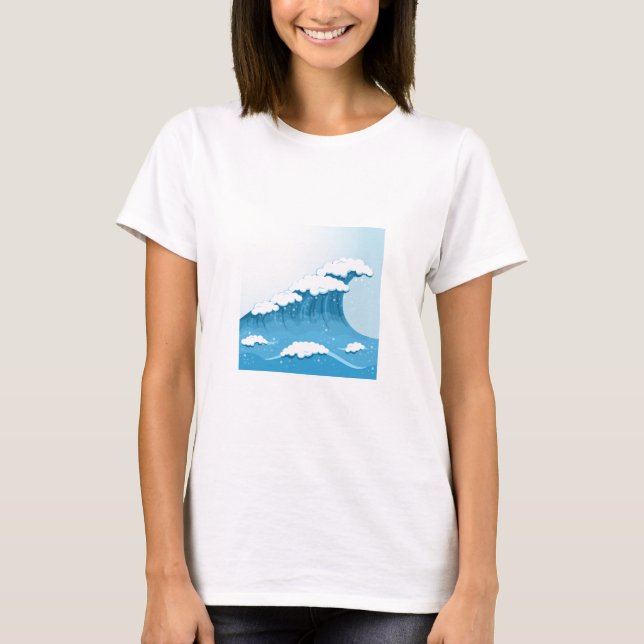 Blue Wave Surf und Ocean T-Shirt (Vorderseite)