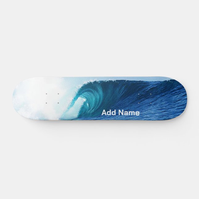 Blue Wave Tube Surfing Lombok Indonesien Custom Skateboard (Horizontal)