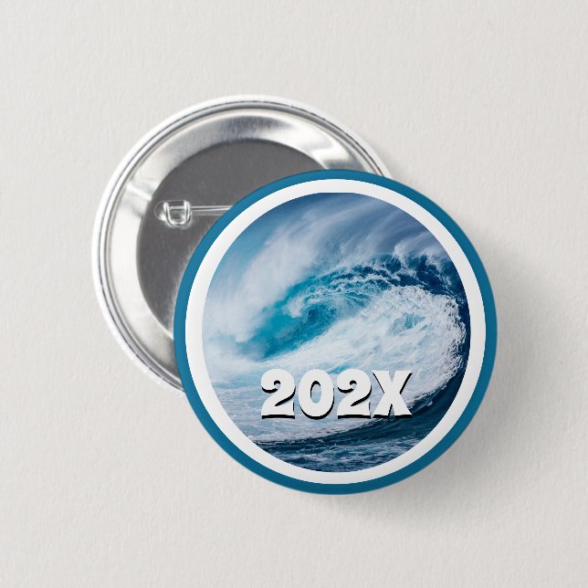 Blue Wave US-Präsidentschaftswahl Button (Vorne & Hinten)