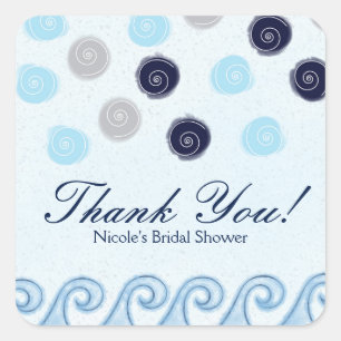 Blue Wave Watercolor Art Beach Gefallen Stickers