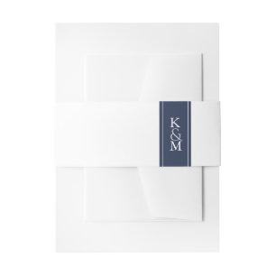 Blue Wave Wedding Navy/White ID836 Einladungsbanderole