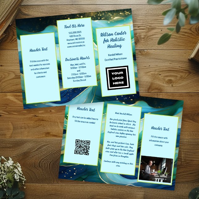 Blue Waves Broschüre zum dreifachen Business Flyer (Von Creator hochgeladen)